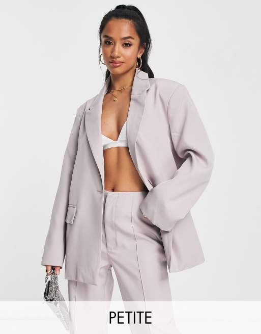 Missguided Petite – Grå kavaj i dad-modell, del av set