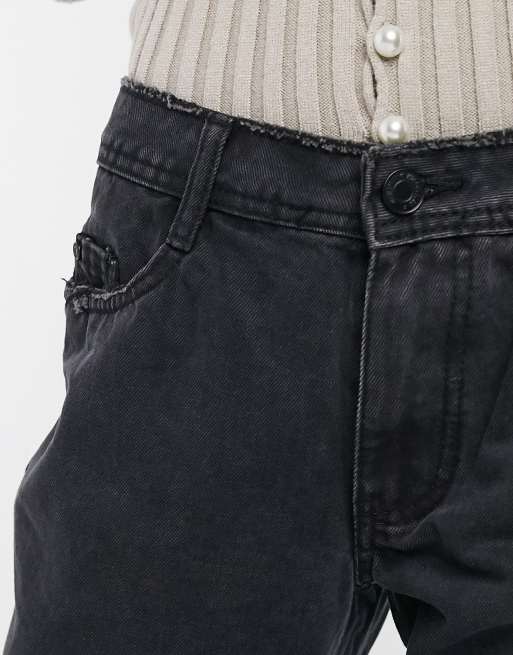 Missguided Petite - Jeans met rechte pijpen in zwart, 3 van 4