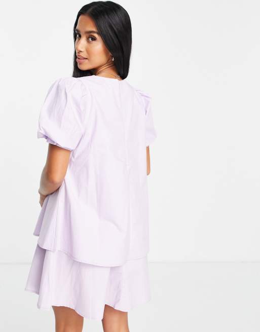 Missguided Petite – Liliowa, warstwowa sukienka mini, 2 z 4