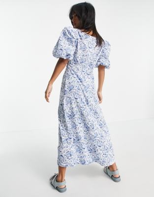 missguided blue paisley dress