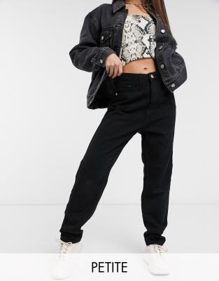 petite mom jeans black