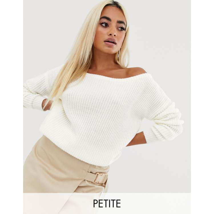 White off cheap the shoulder jumper