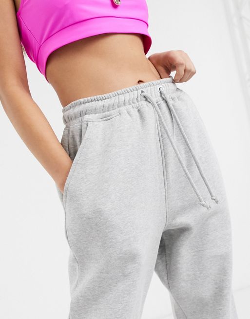 Missguided Petite oversized 90s sweatpants in gray