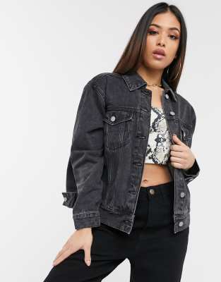 missguided black oversized denim jacket