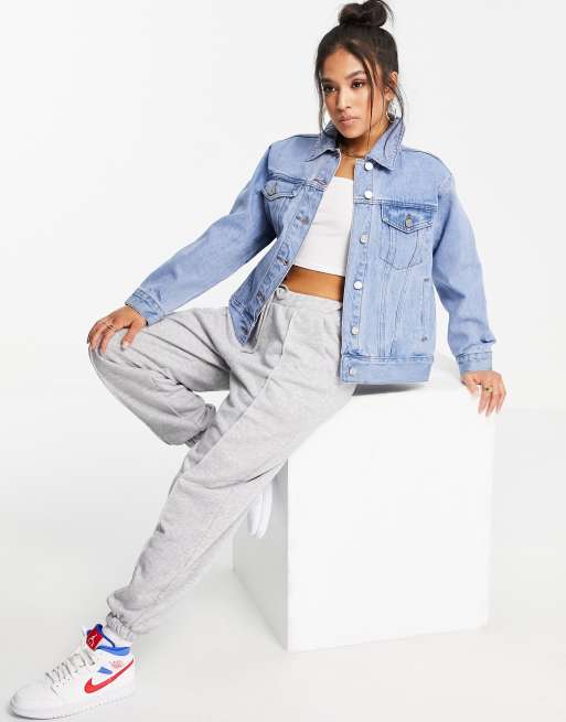 Missguided petite oversized denim deals jacket