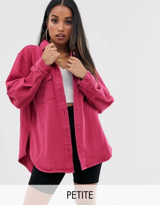 Missguided pink deals denim shirt