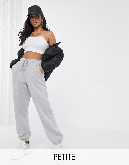 Missguided Petite oversized joggers in grey marl