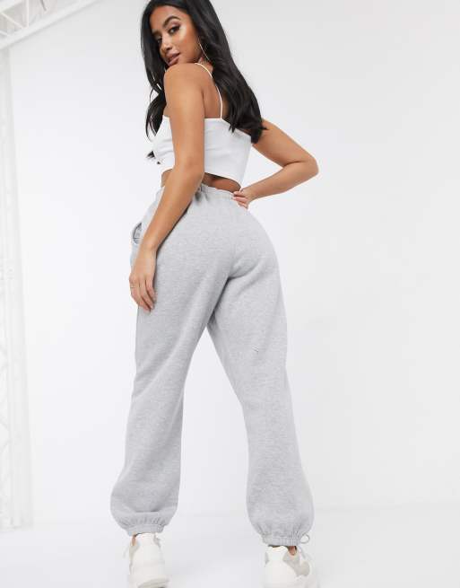 Missguided grey sweatpants sale