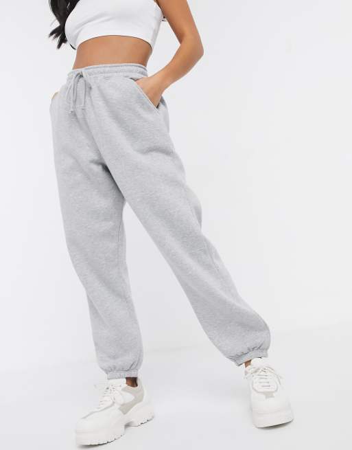 Petite oversized joggers in grey marl |