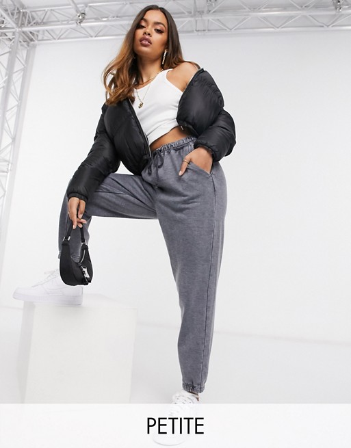 Missguided Petite oversized joggers in washed grey