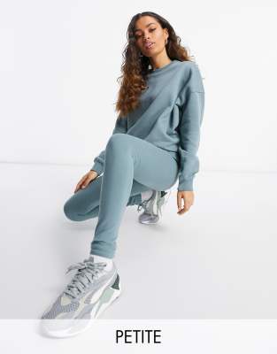 Missguided Petite oversized sweatshirt and leggings set in blue