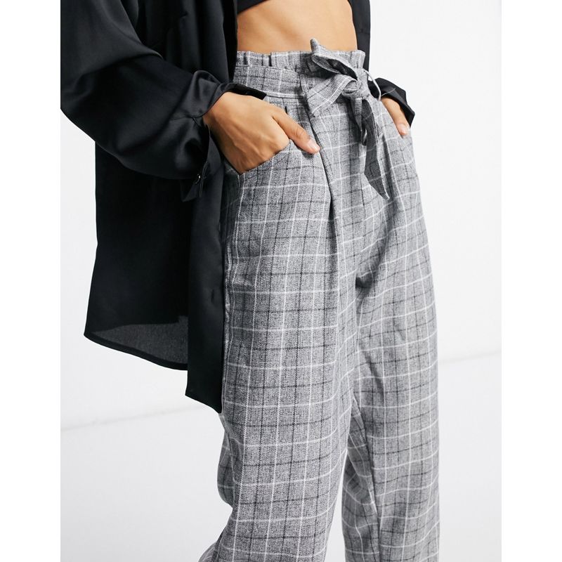 Donna Pantaloni stampati Missguided Petite - Pantaloni grigi a quadri