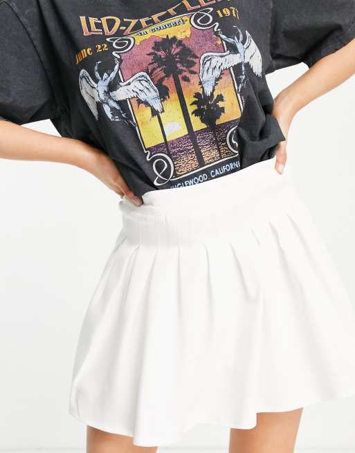 Missguided white skater skirt hotsell