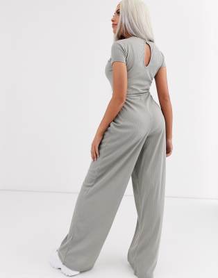 petite ribbed jumpsuit