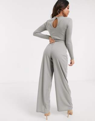 missguided ribbed jumpsuit