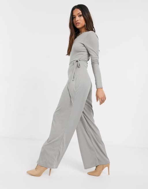 Missguided ribbed hot sale jumpsuit