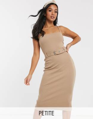 petite ribbed midi dress