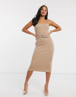 petite ribbed midi dress