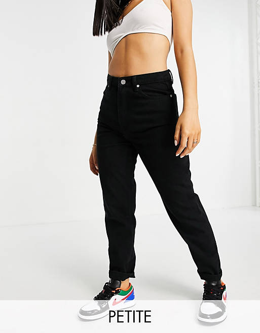 Jeans Missguided Petite riot highwaisted recycled denim mom jean in black 