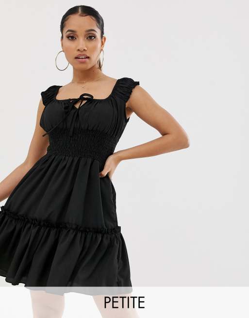 Robe à discount volants superposés noire