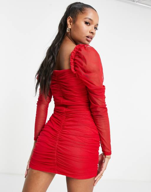 Missguided on sale robe rouge