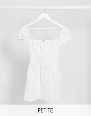 missguided white denim dress