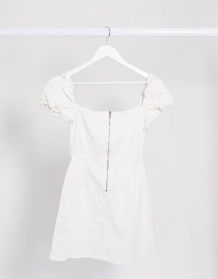 missguided white denim dress