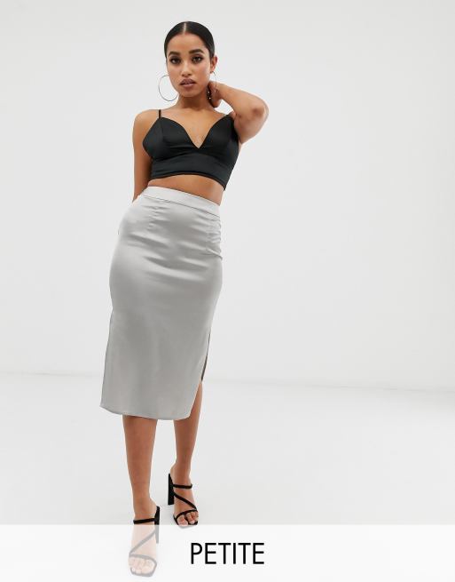 Satin midi skirt clearance missguided