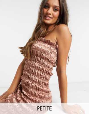 rose gold bandeau dress