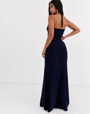 navy slinky maxi dress