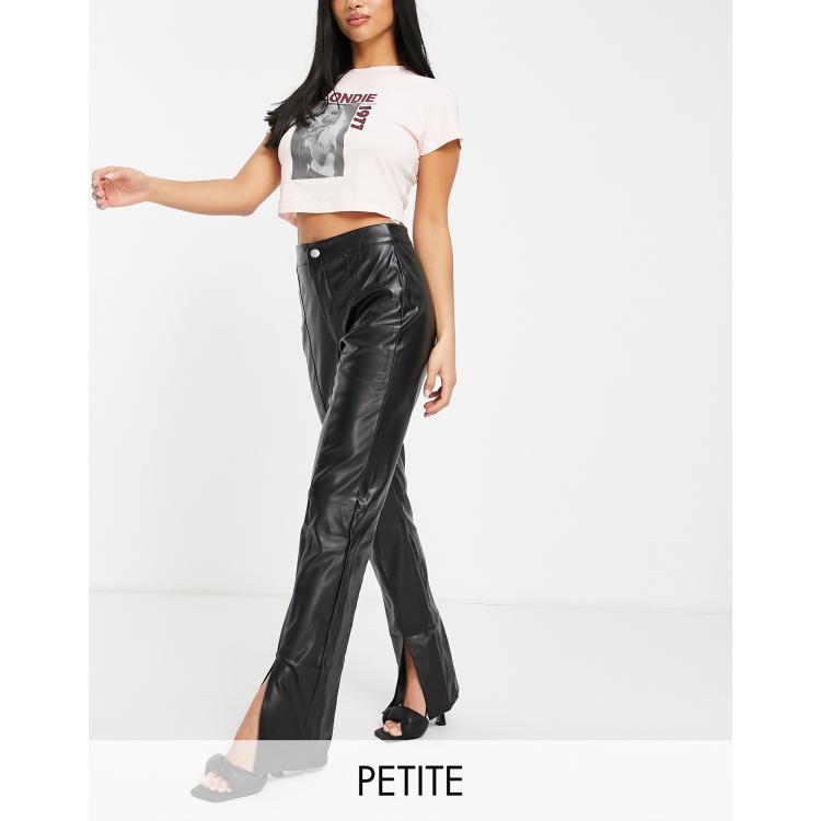 Missguided + Faux Leather Pin Tuck Leggings