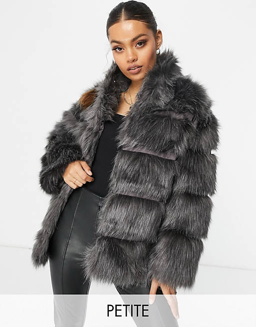 Missguided Petite Stand Collar Faux Fur, Jones New York Petite Stand Collar Faux Fur Coat