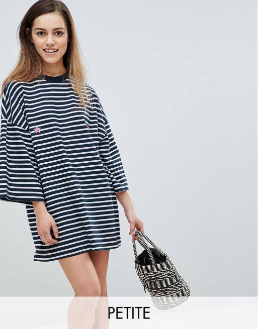  Missguided  Petite Missguided  Petite Star Print Striped T 