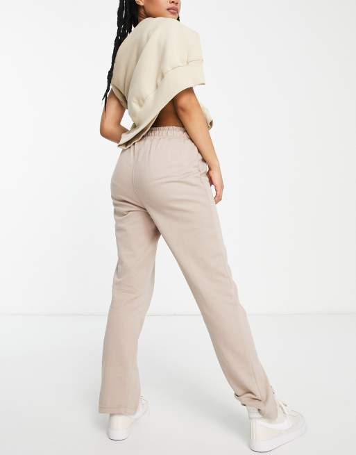 Missguided Petite – Szarobrązowe joggery z rozcięciem u dołu, 2 z 4