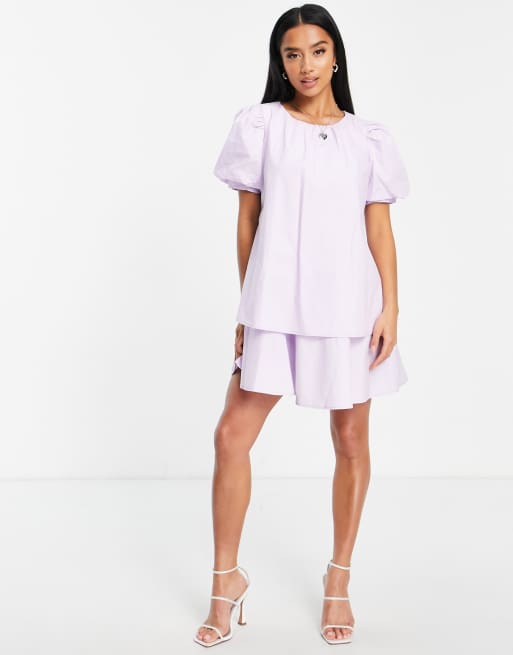 Missguided Petite tiered mini dress in lilac, 4 of 4