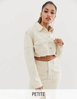 petite crop denim jacket