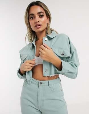 petite cropped jean jacket