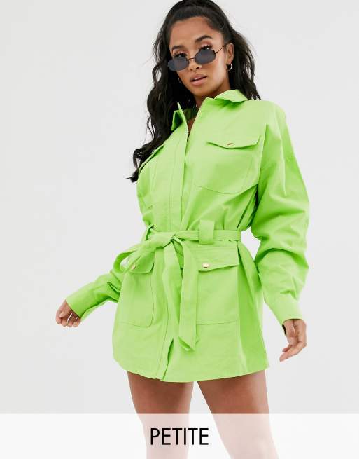 Addy Shirt Dress LIME, 41% OFF