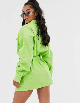 asos neon green dress