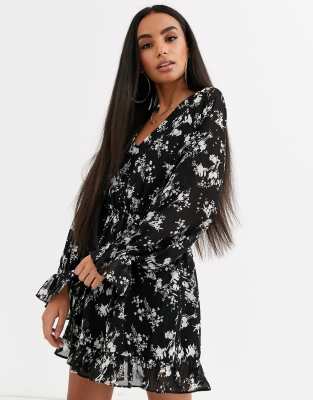 missguided floral skater dress