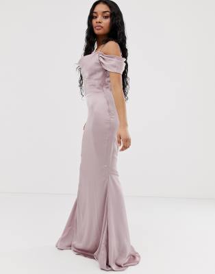 vestito lungo rosa cipria