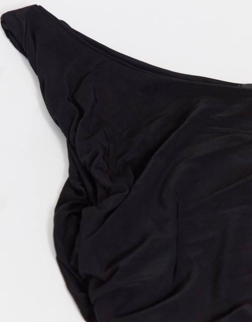 Missguided Petite - Vestito monospalla attillato nero , 4 di 4