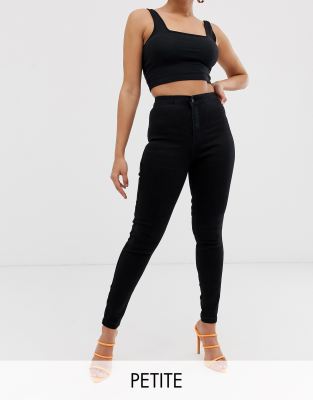 high waisted black petite jeans