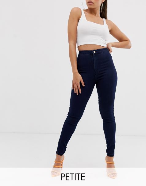 Missguided Petite vice high waisted super stretch skinny jean in blue