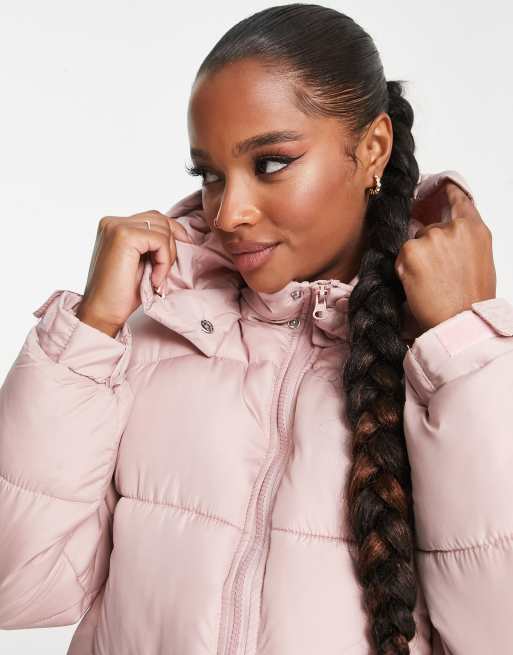 Missguided Petite – Wattierte Steppjacke in Rosa mit Kapuze, 4 von 4