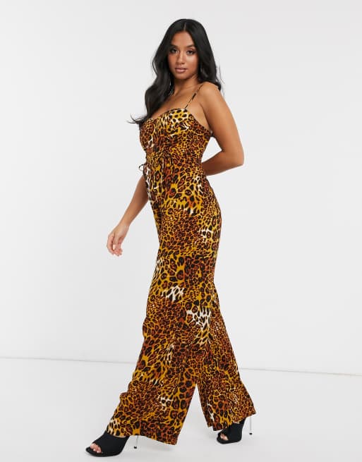 Missguided leopard print hot sale jumpsuit