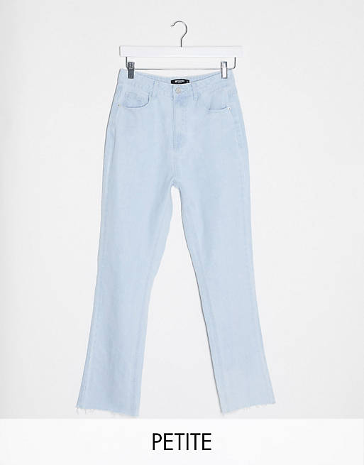 Missguided Petite – Wrath – Straight jeans med blekt finish
