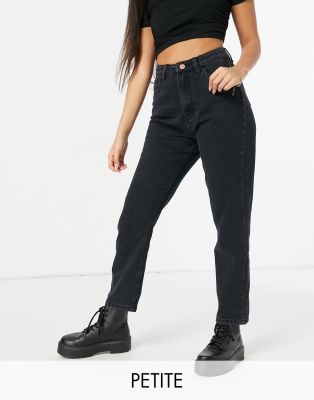 Missguided Petite wrath straight leg jean in black - ASOS Price Checker