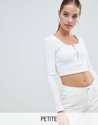 zip front crop top