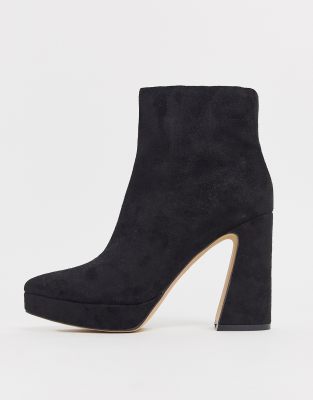 black platform boots heels